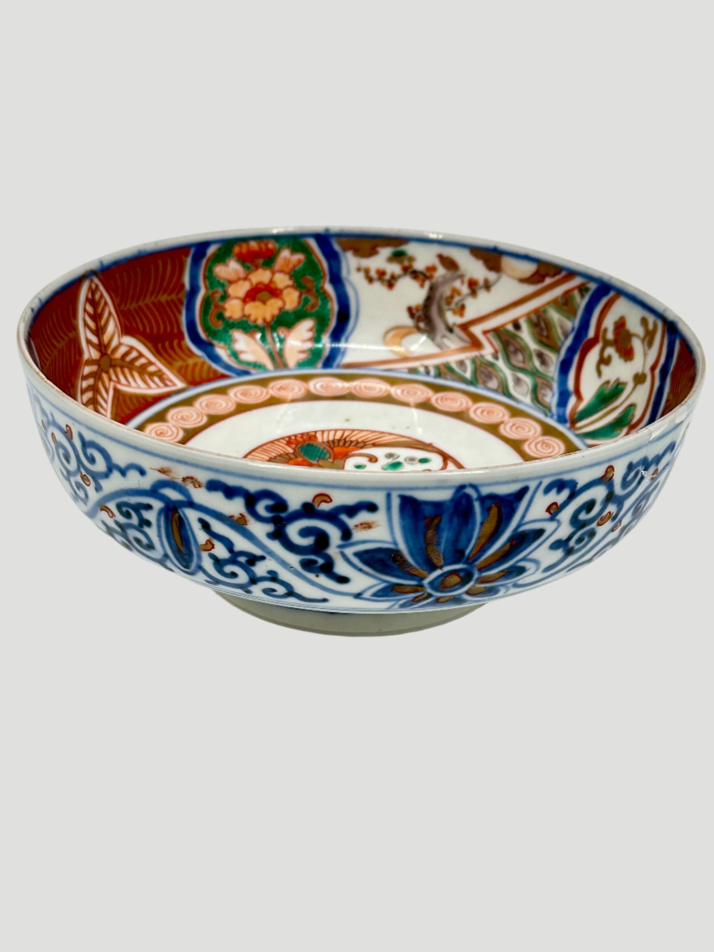 Imari Footed Decorative Porcelain Bowl Hand Painted