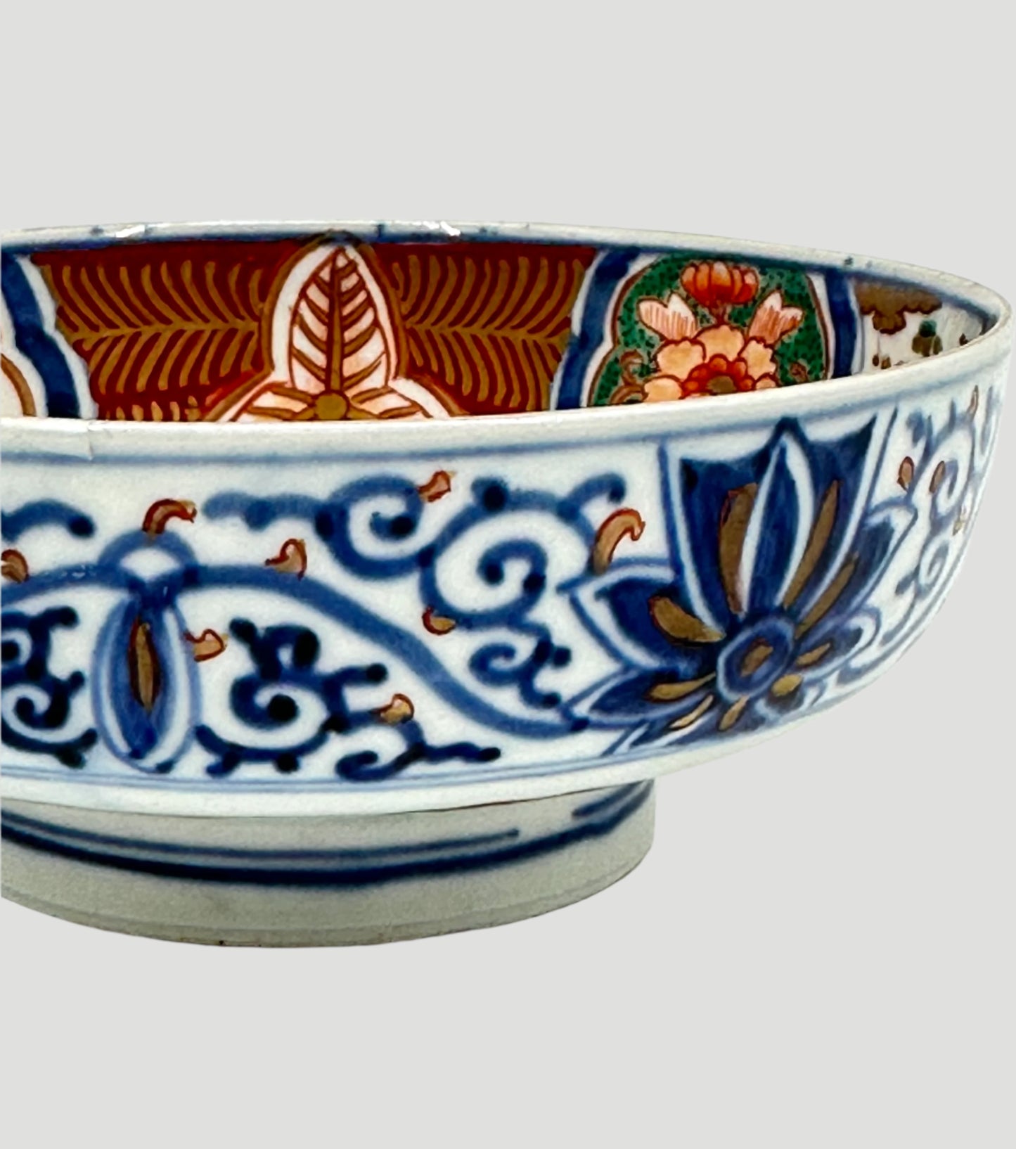 Imari Footed Decorative Porcelain Bowl Hand Painted