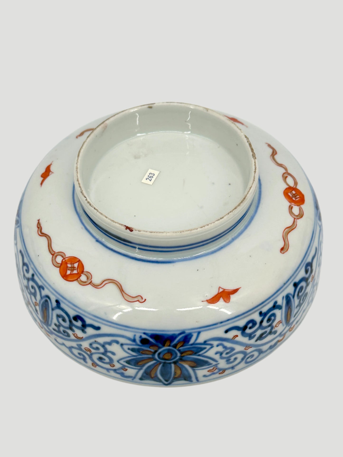 Imari Footed Decorative Porcelain Bowl Hand Painted