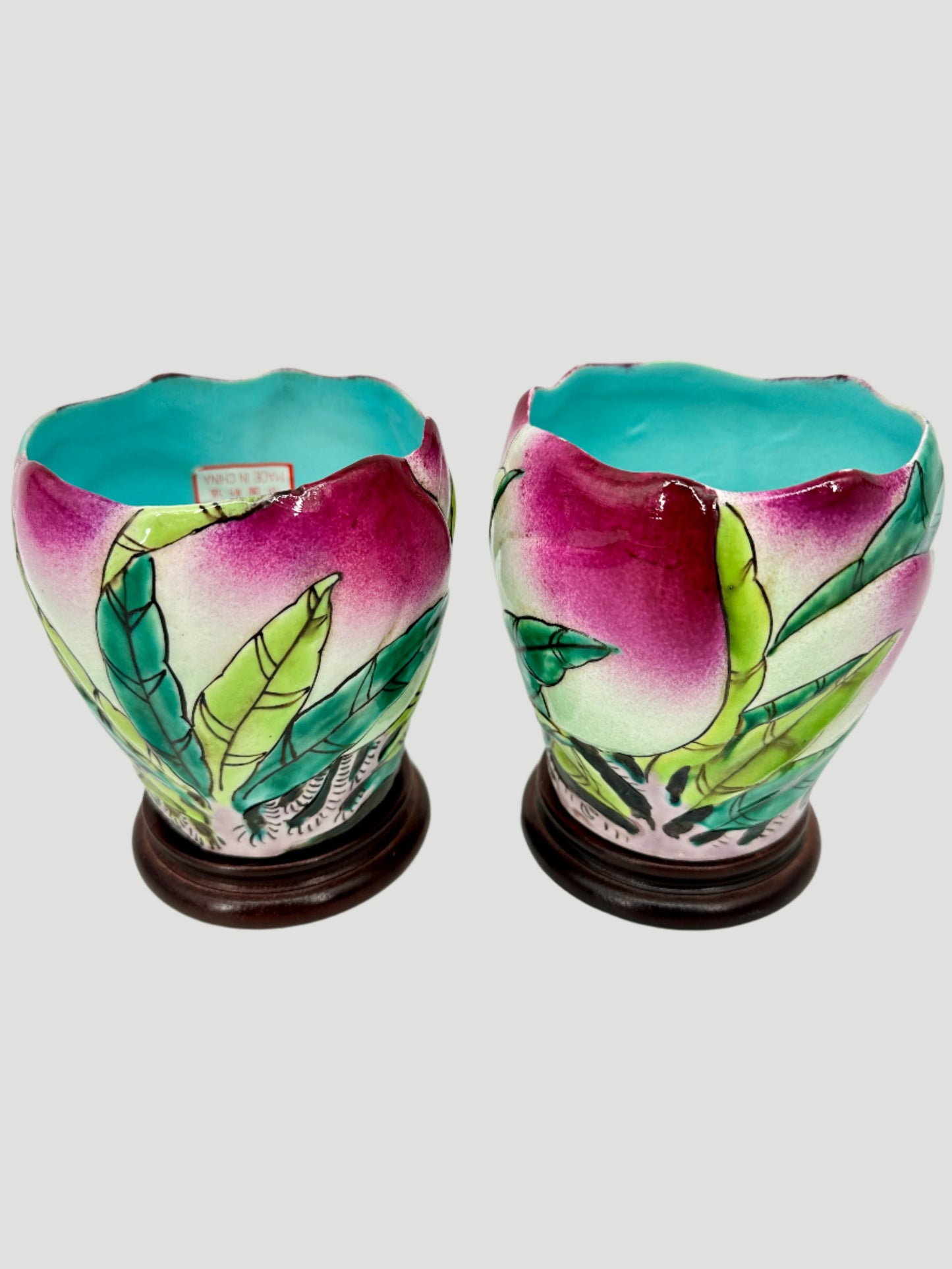 Chinese Famille Rose Porcelain Vase Mid 20th Century Pair