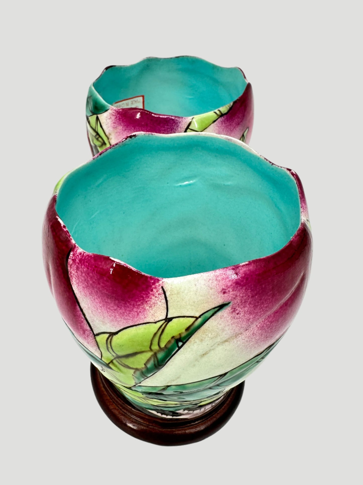 Chinese Famille Rose Porcelain Vase Mid 20th Century Pair