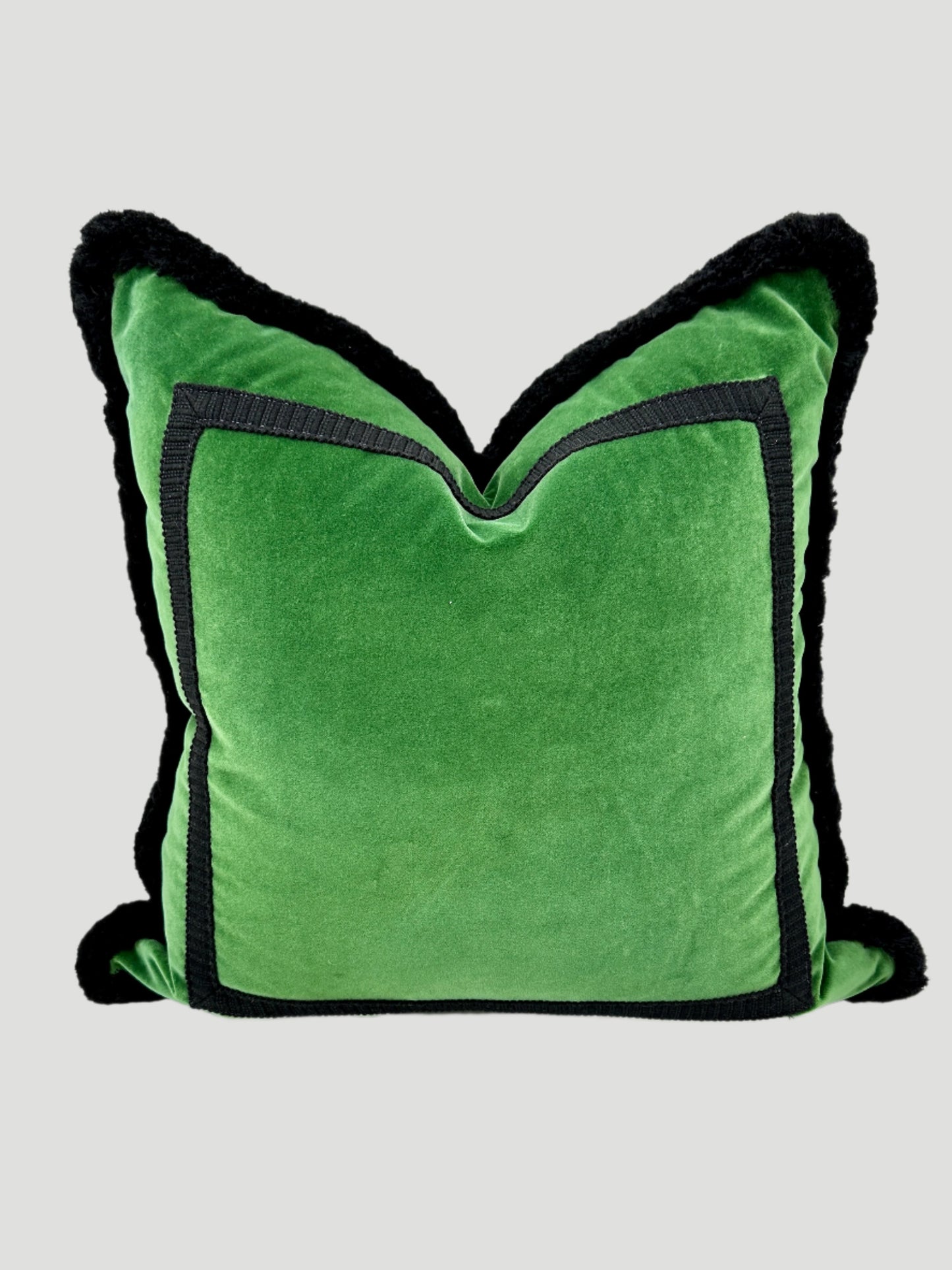 Gastón Y Daniela Linen and Green Velvet Pillow