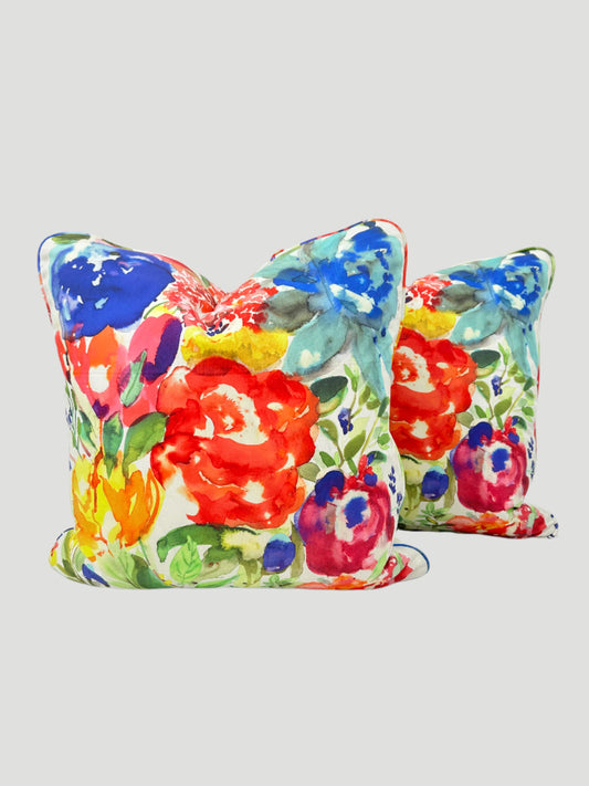 Highland House Floral Chintz Pillows Pair