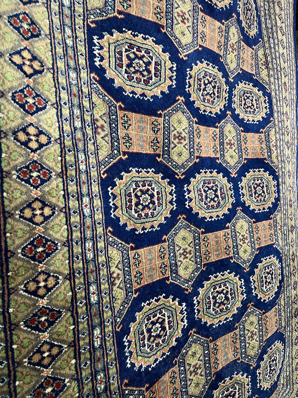 Pakistani Jaldar Rug - Geometric Medallions