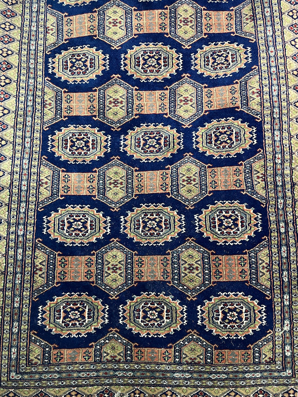 Pakistani Jaldar Rug - Geometric Medallions