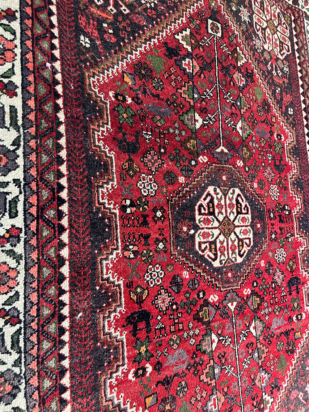 Abadeh Persian Rug Red and Black