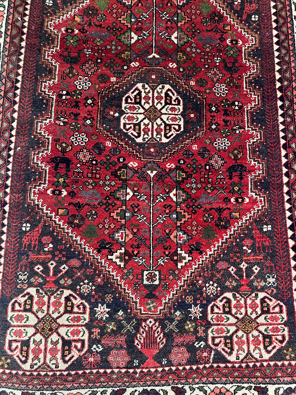 Abadeh Persian Rug Red and Black