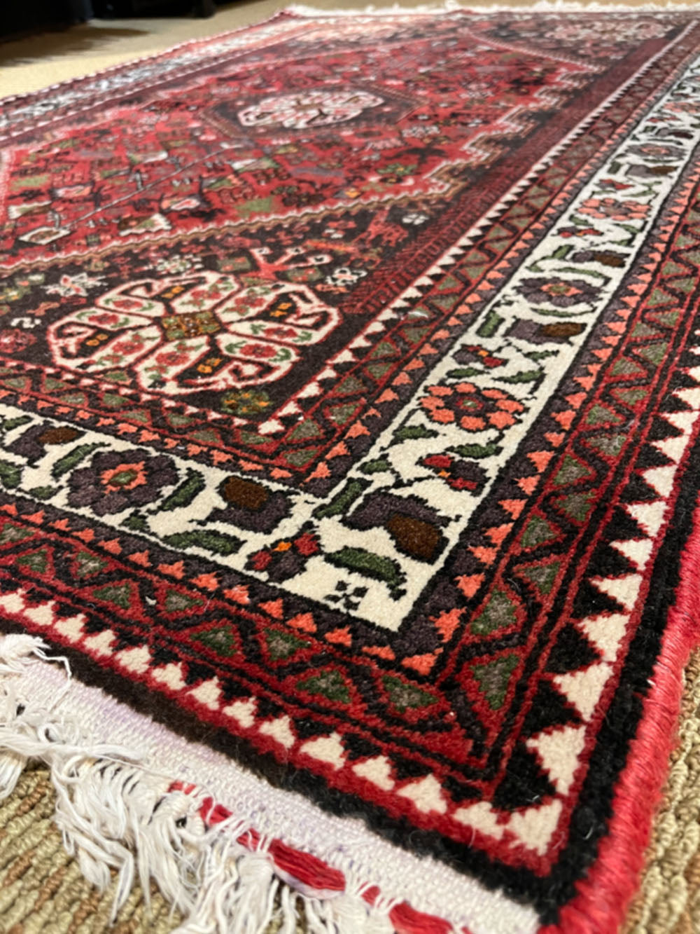 Abadeh Persian Rug Red and Black