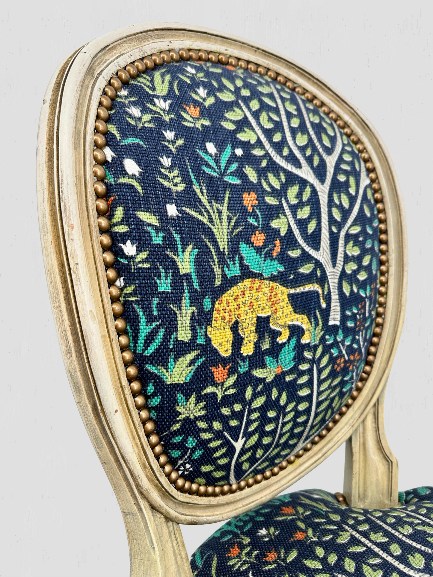 Animalia Kindel Side Chairs Newly Upholstered Vintage Pair