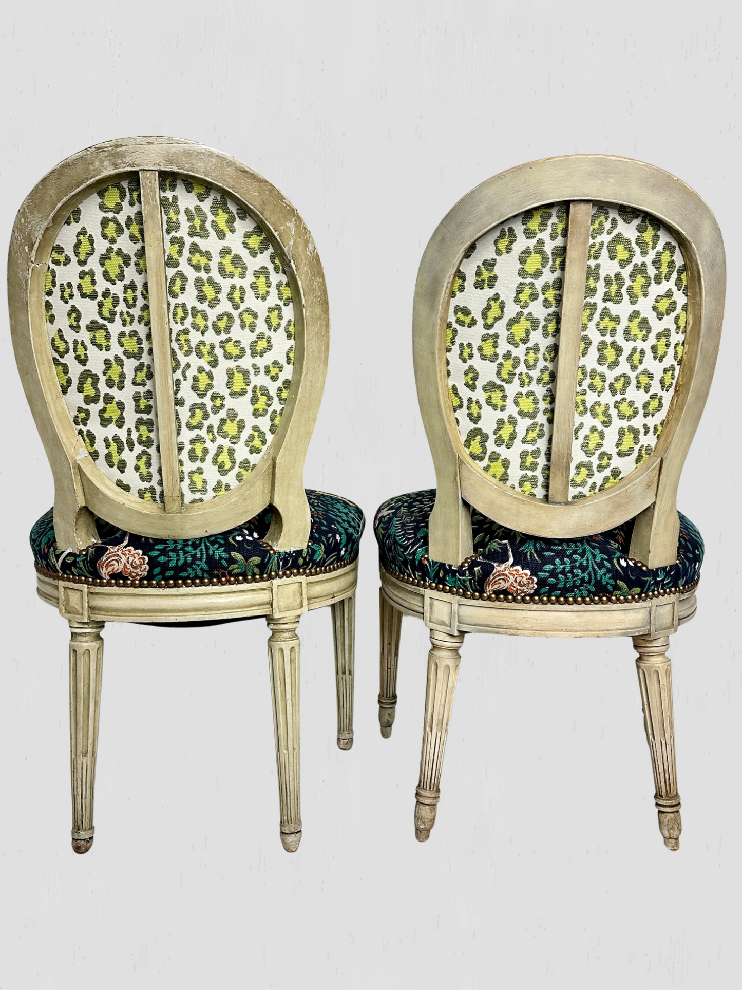 Animalia Kindel Side Chairs Newly Upholstered Vintage Pair