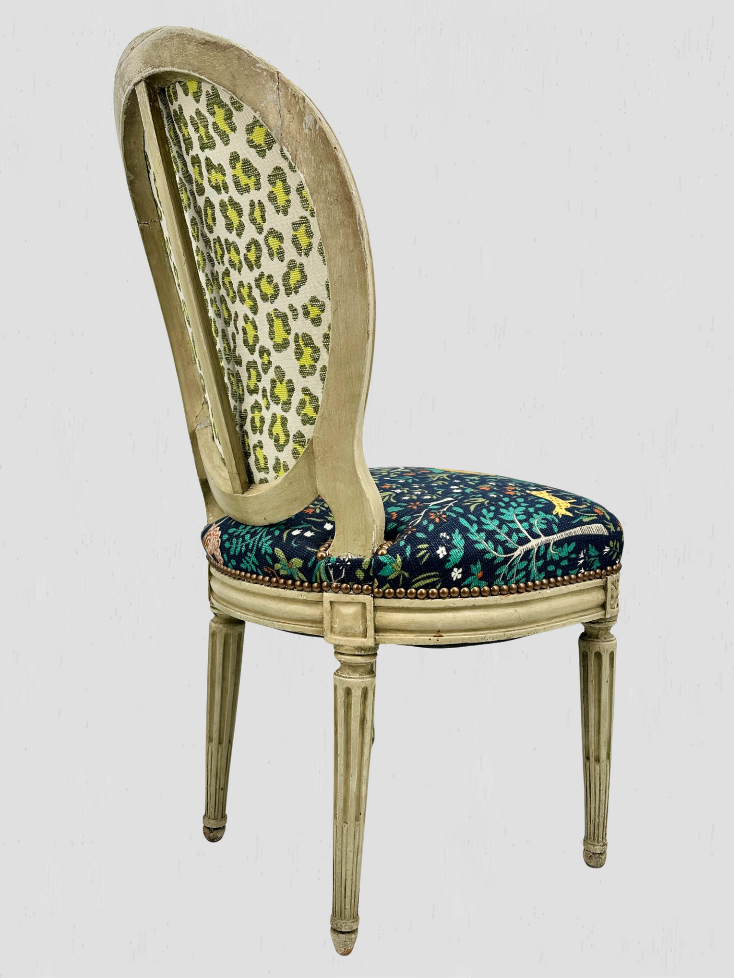 Animalia Kindel Side Chairs Newly Upholstered Vintage Pair