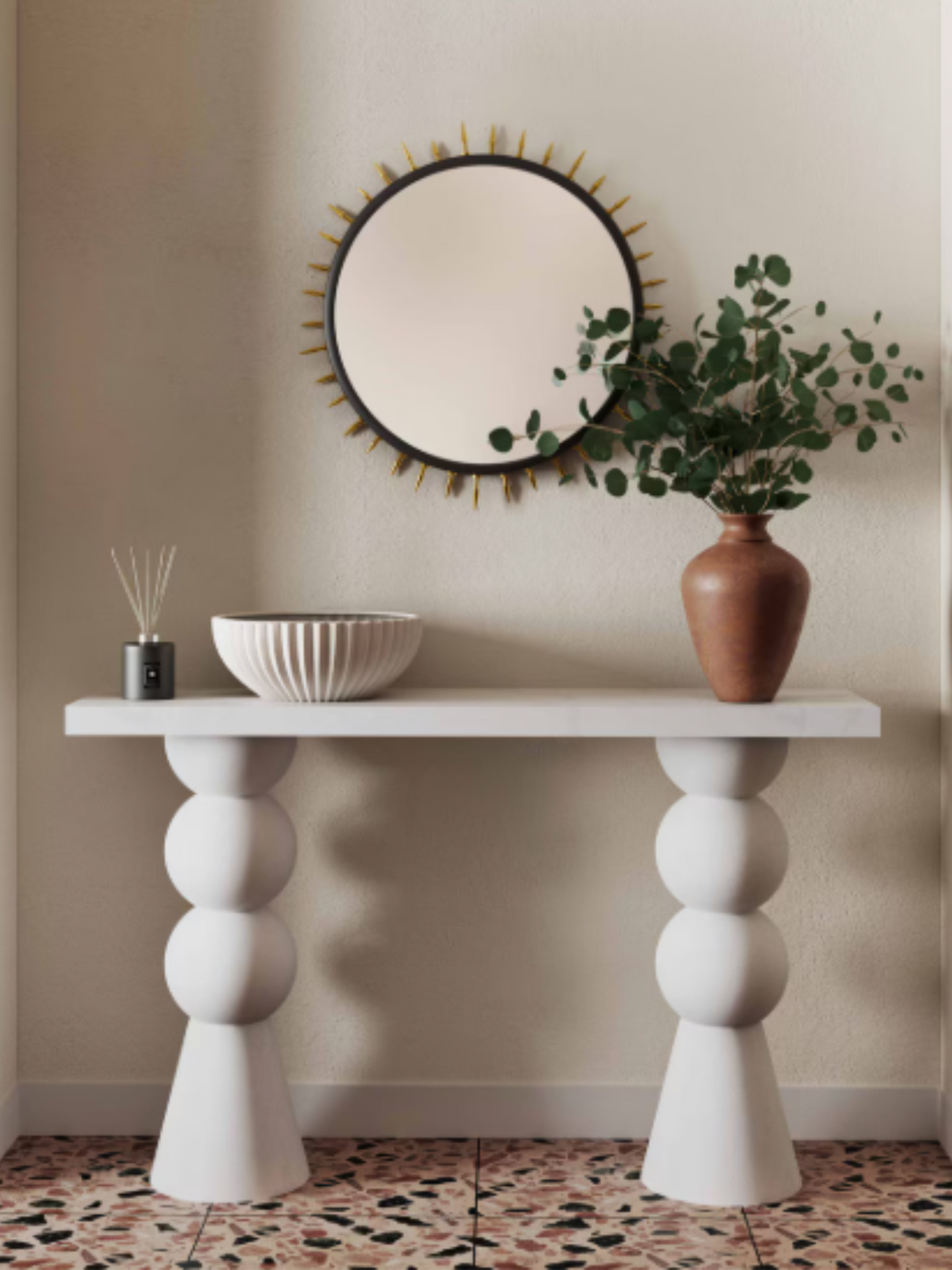 Lupita White Console Table