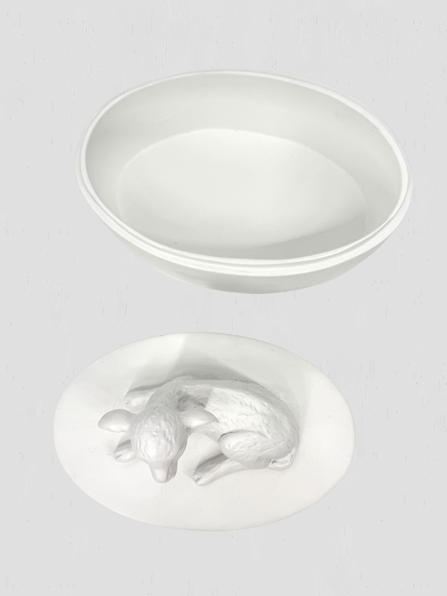 Oly Studio White Cast Resin Lamb Lidded Fable Box Animalia