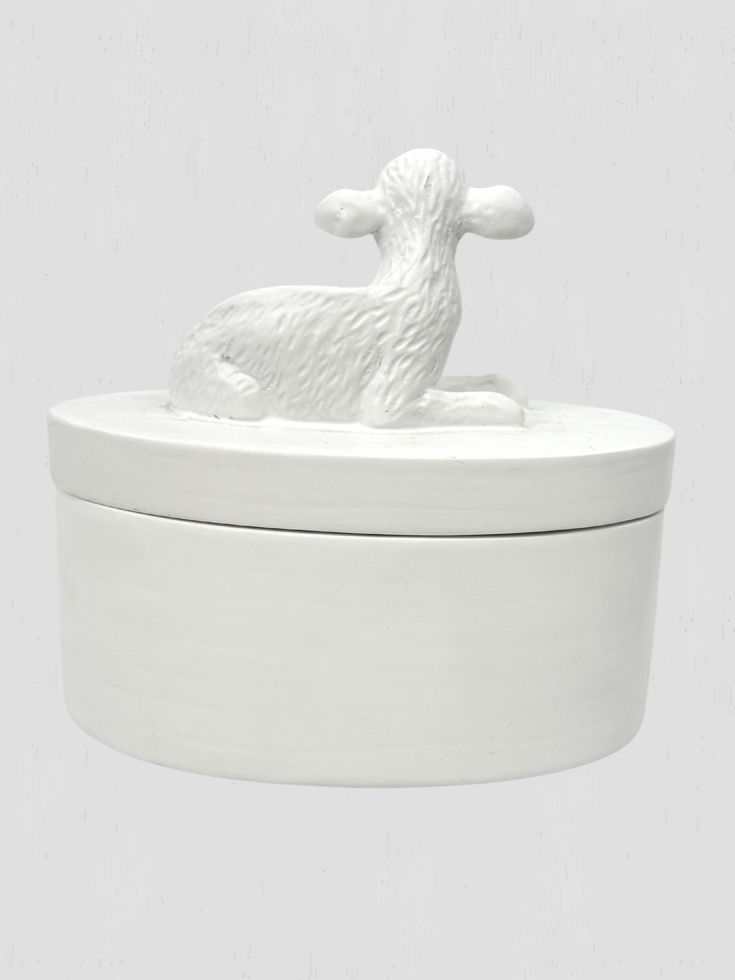 Oly Studio White Cast Resin Lamb Lidded Fable Box Animalia
