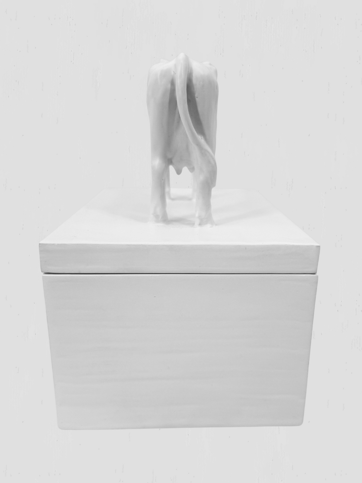 Oly Studio Frost White Cast Resin Cow Lidded Fable Box Animalia