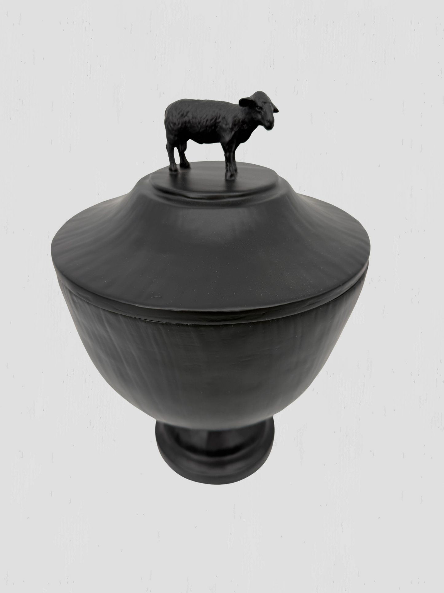 Oly Studio Black Cast Resin Sheep Lidded Fable Box Animalia