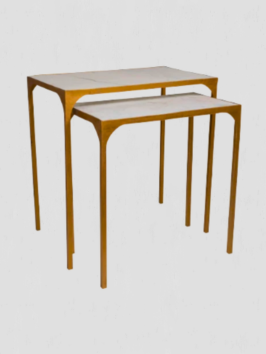 Duplex Nesting Marble Side Tables