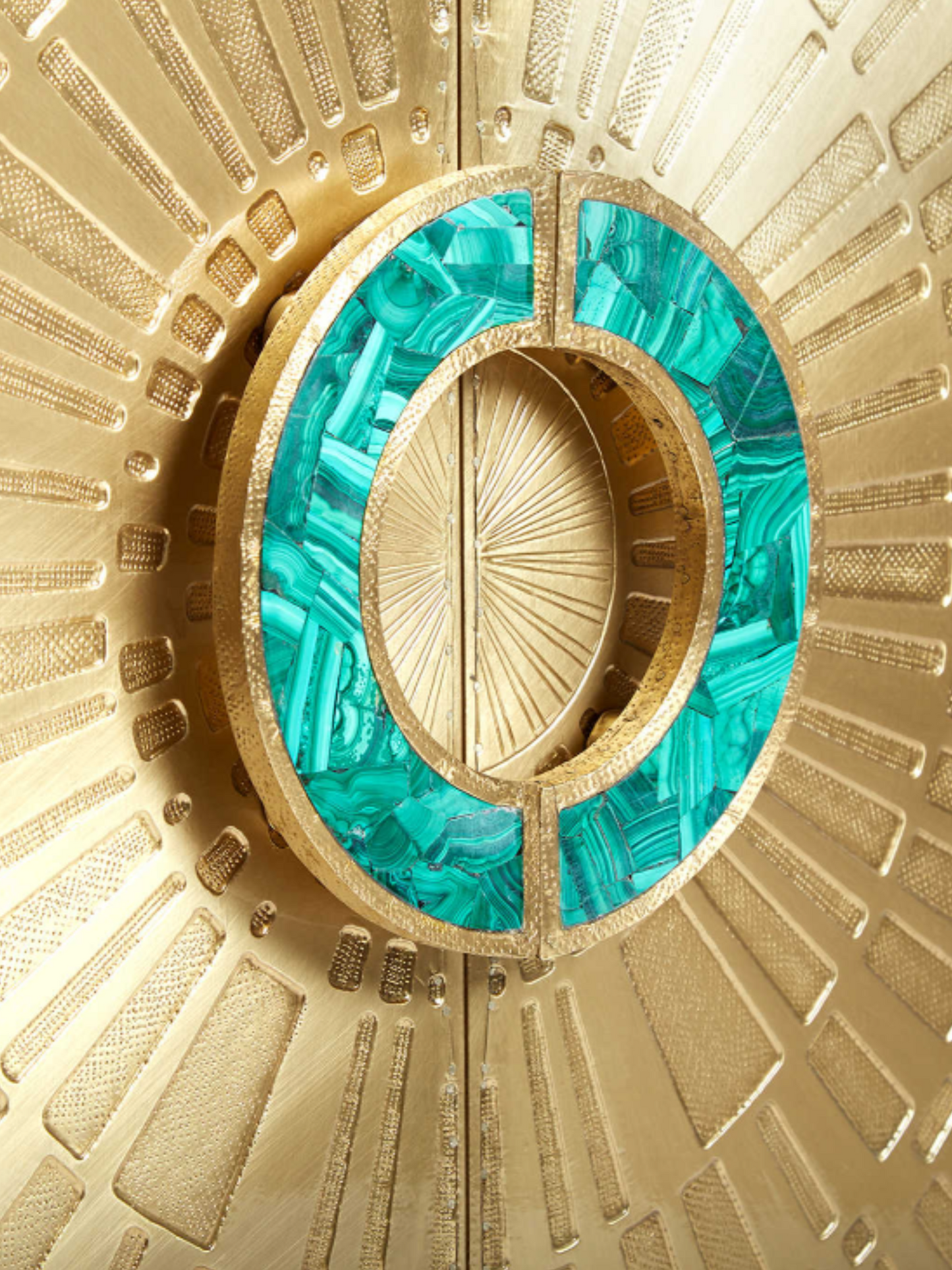 Talitha Brass Cabinet with Malachite Handles