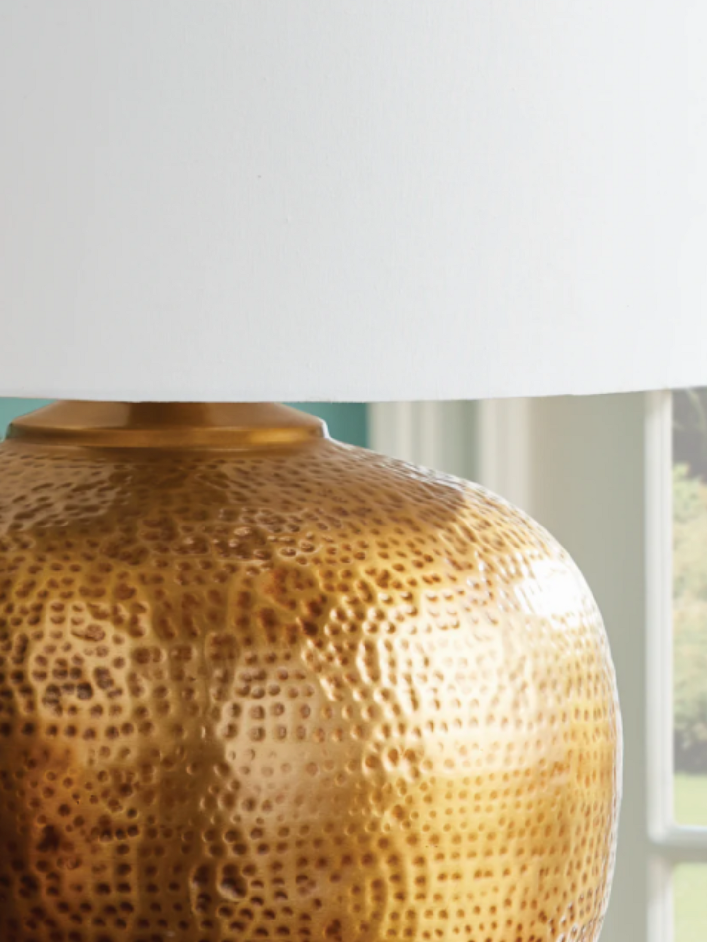 Tara Antique Hammered Brass Table Lamp