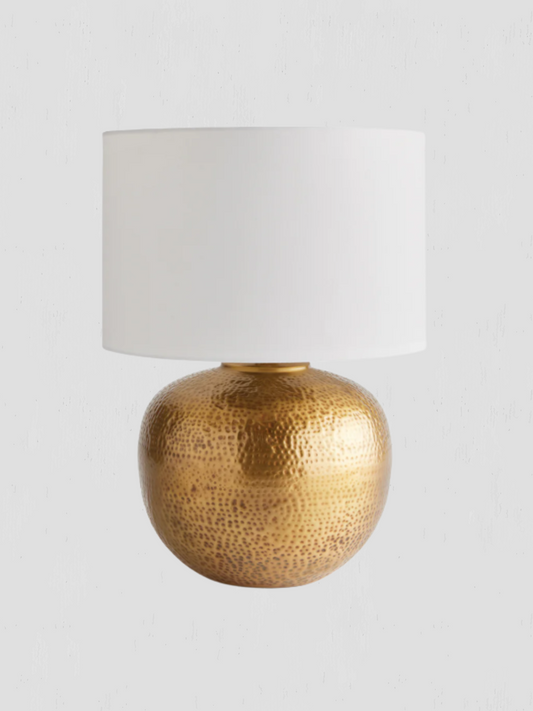 Tara Antique Hammered Brass Table Lamp