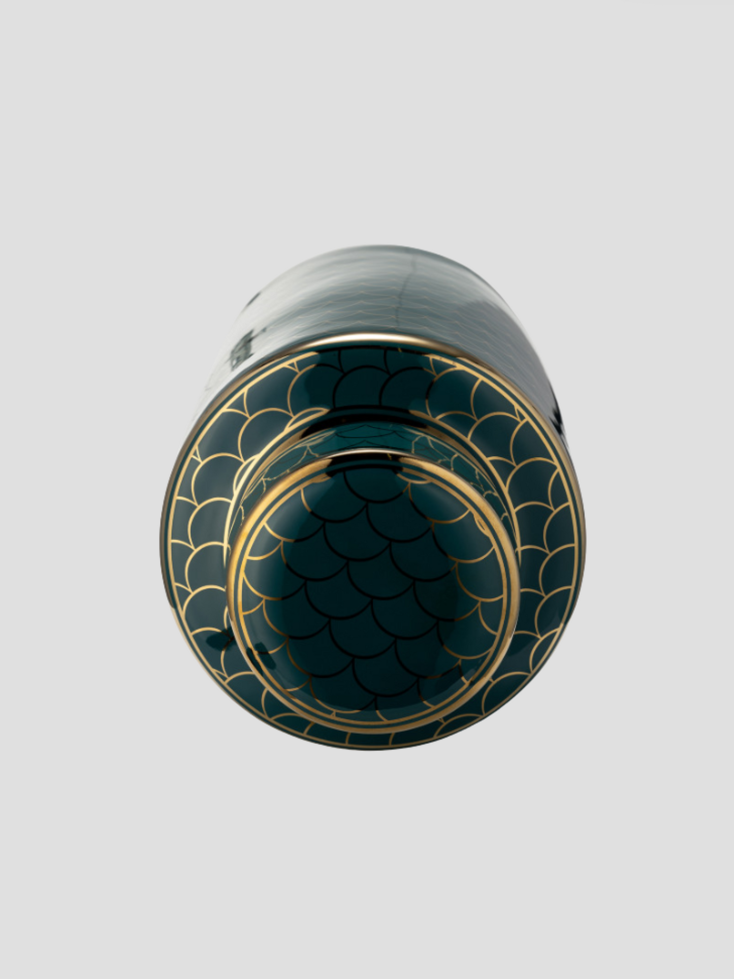 Ceramic Lidded Jar Gold Accents