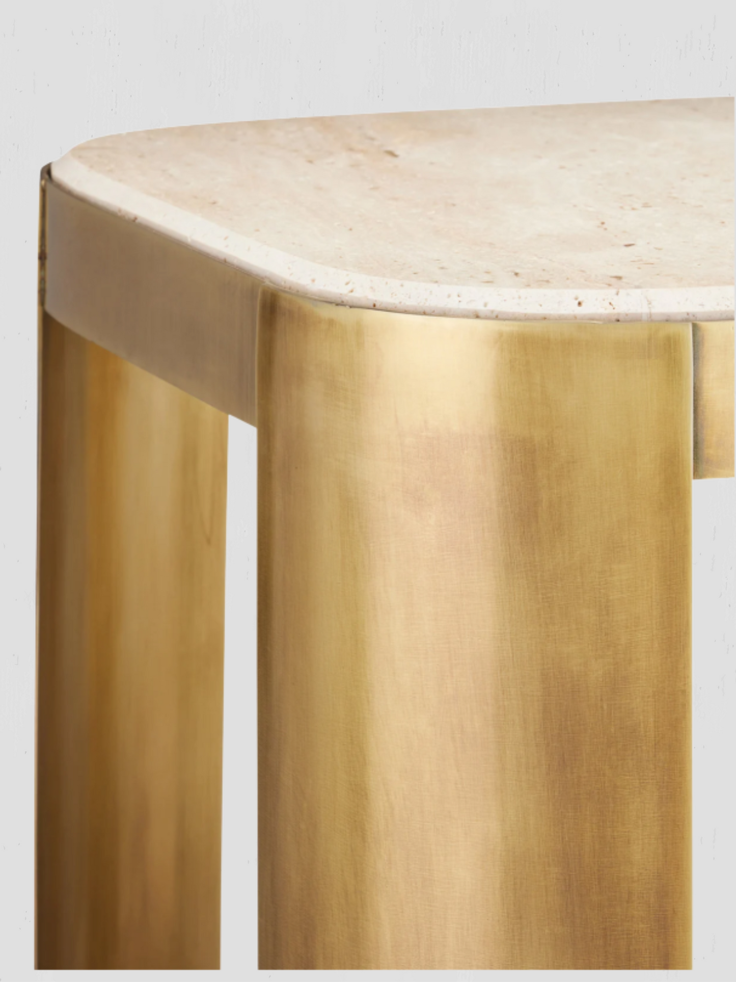 Sev Travertine Brass Table