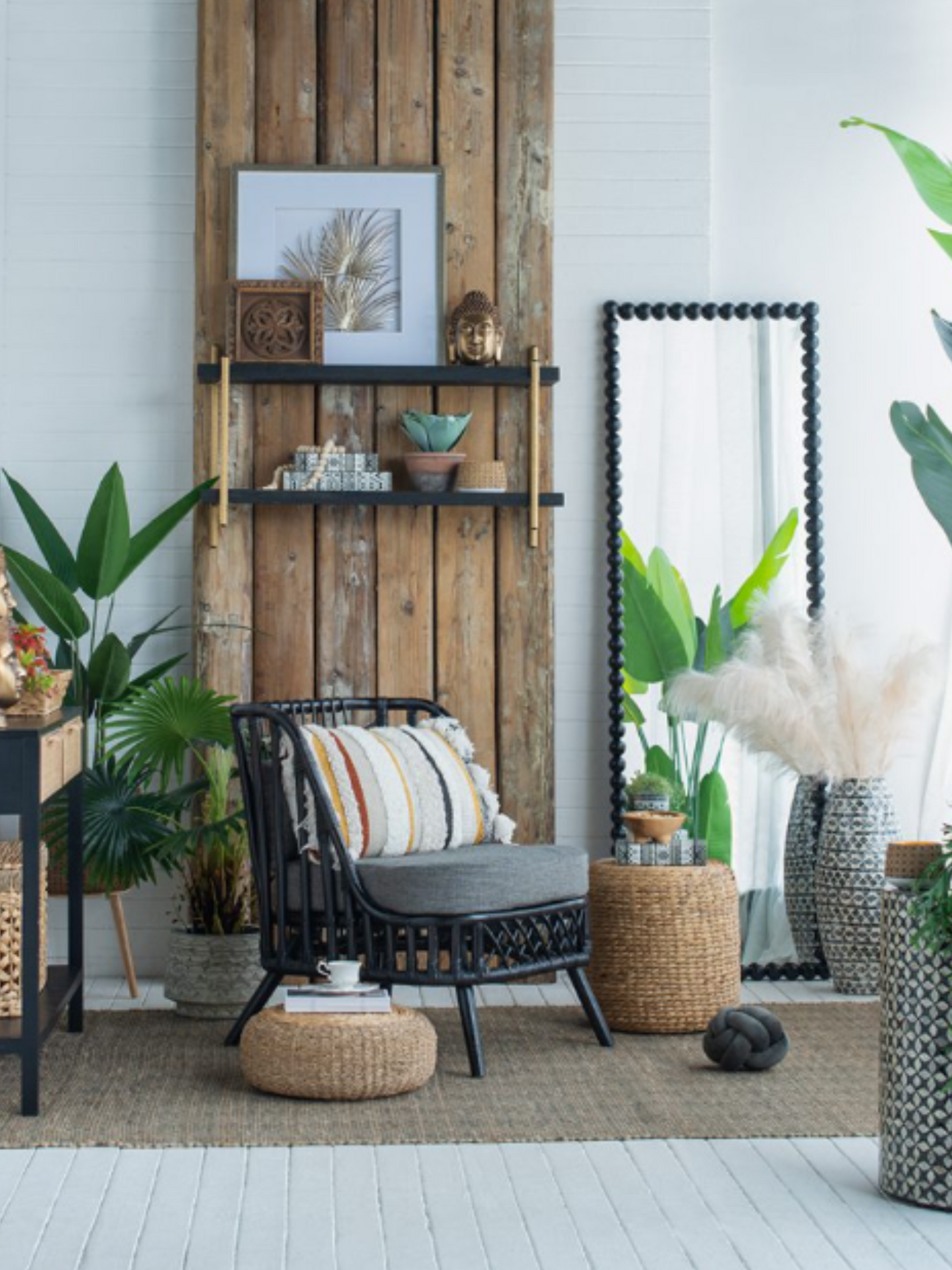 Woven Water Hyacinth Stool