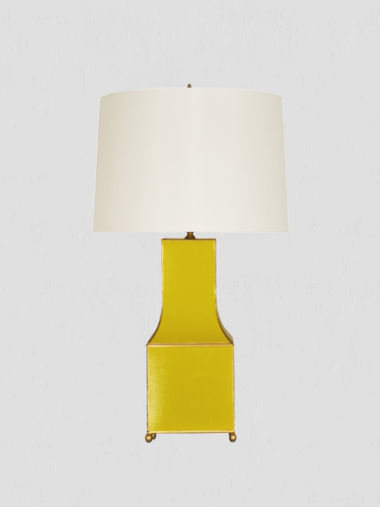 Renata Yellow Metal Chinoiserie Table Lamp