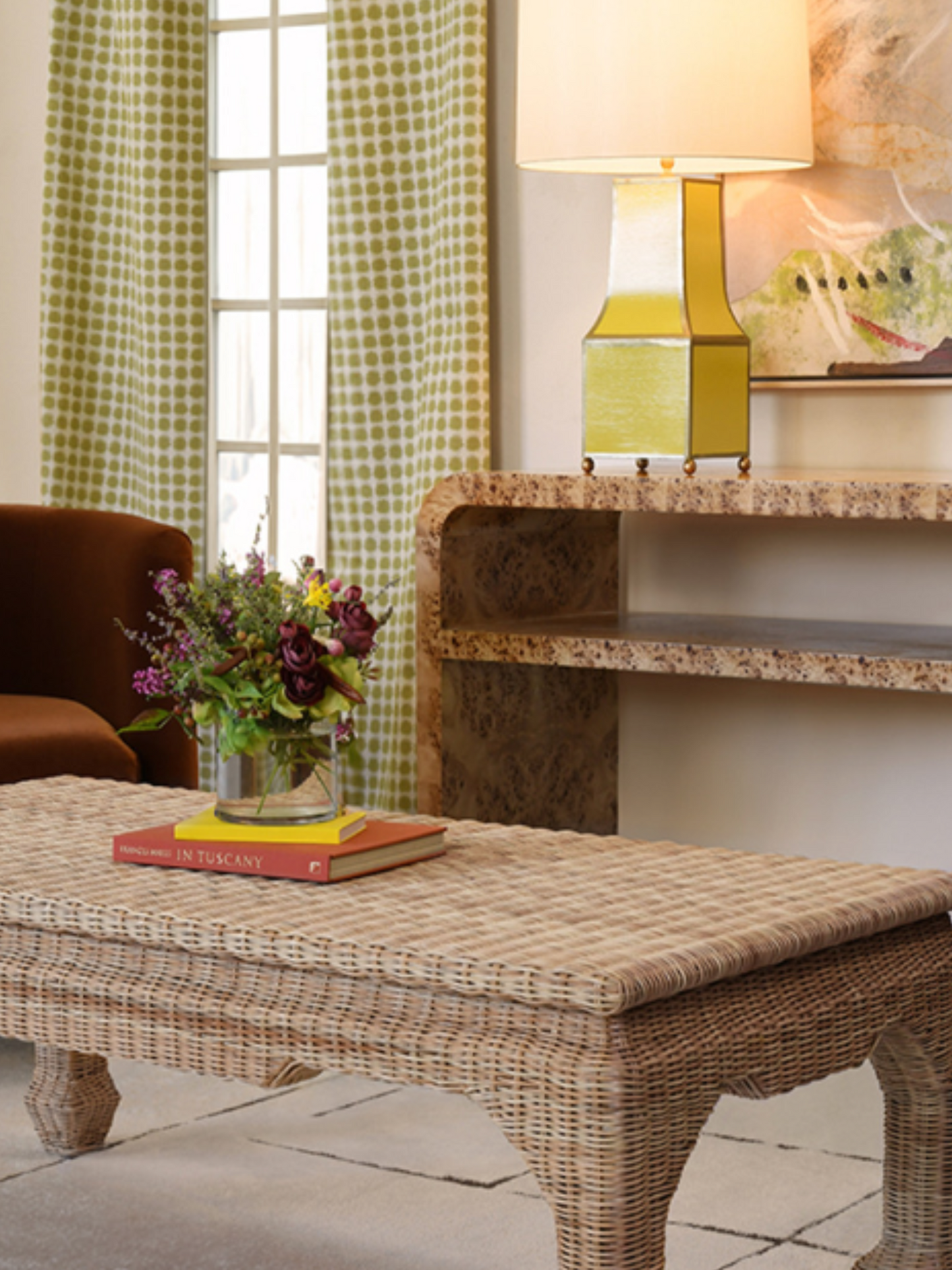 Renata Yellow Metal Chinoiserie Table Lamp
