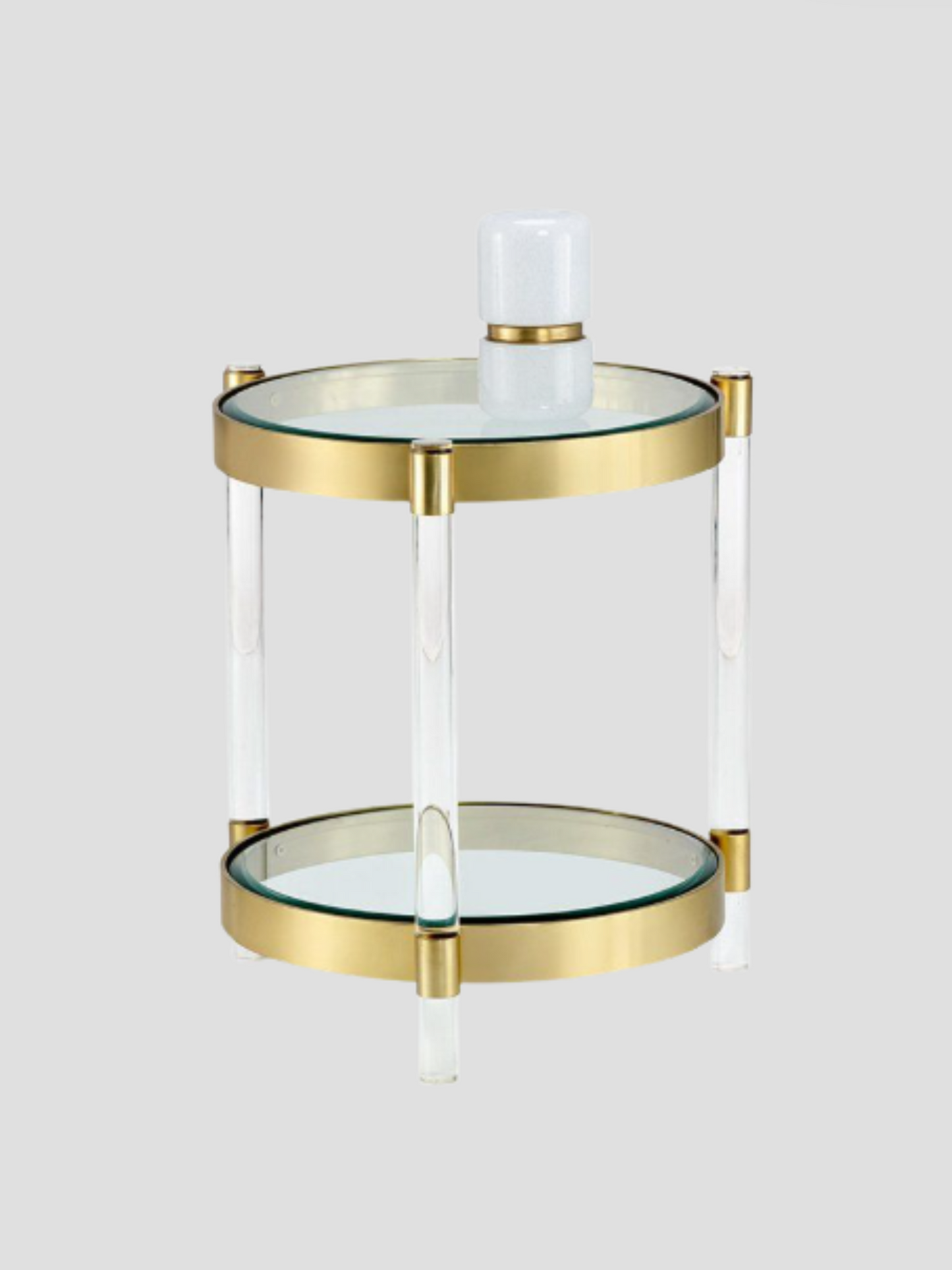 York Round End Table Brass