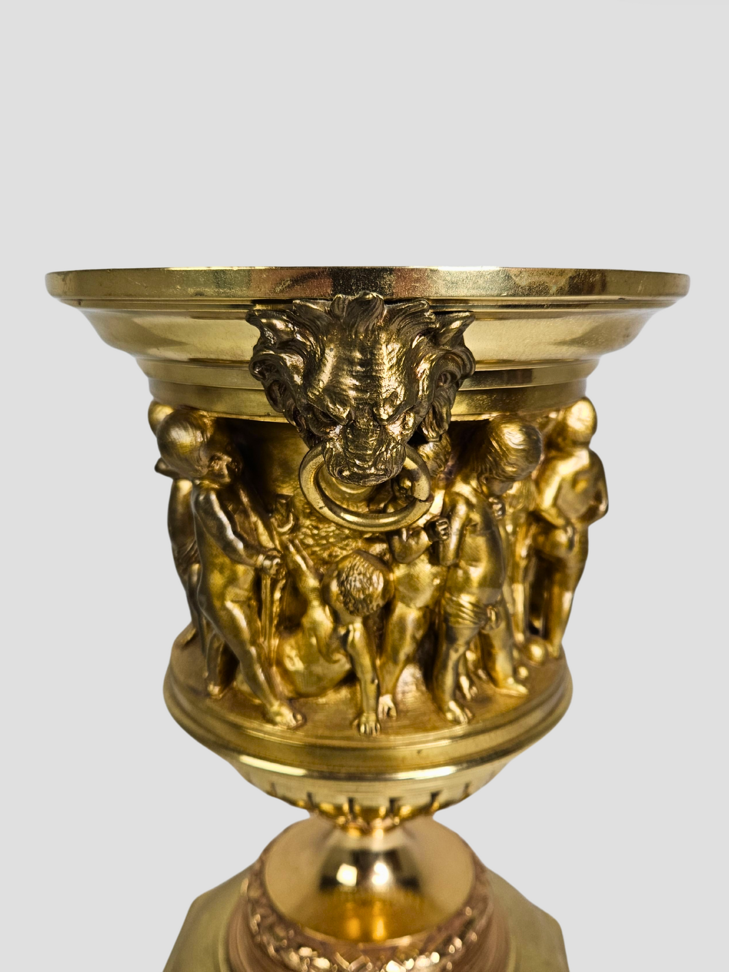 Antique Gilt Bronze Urns - Pair