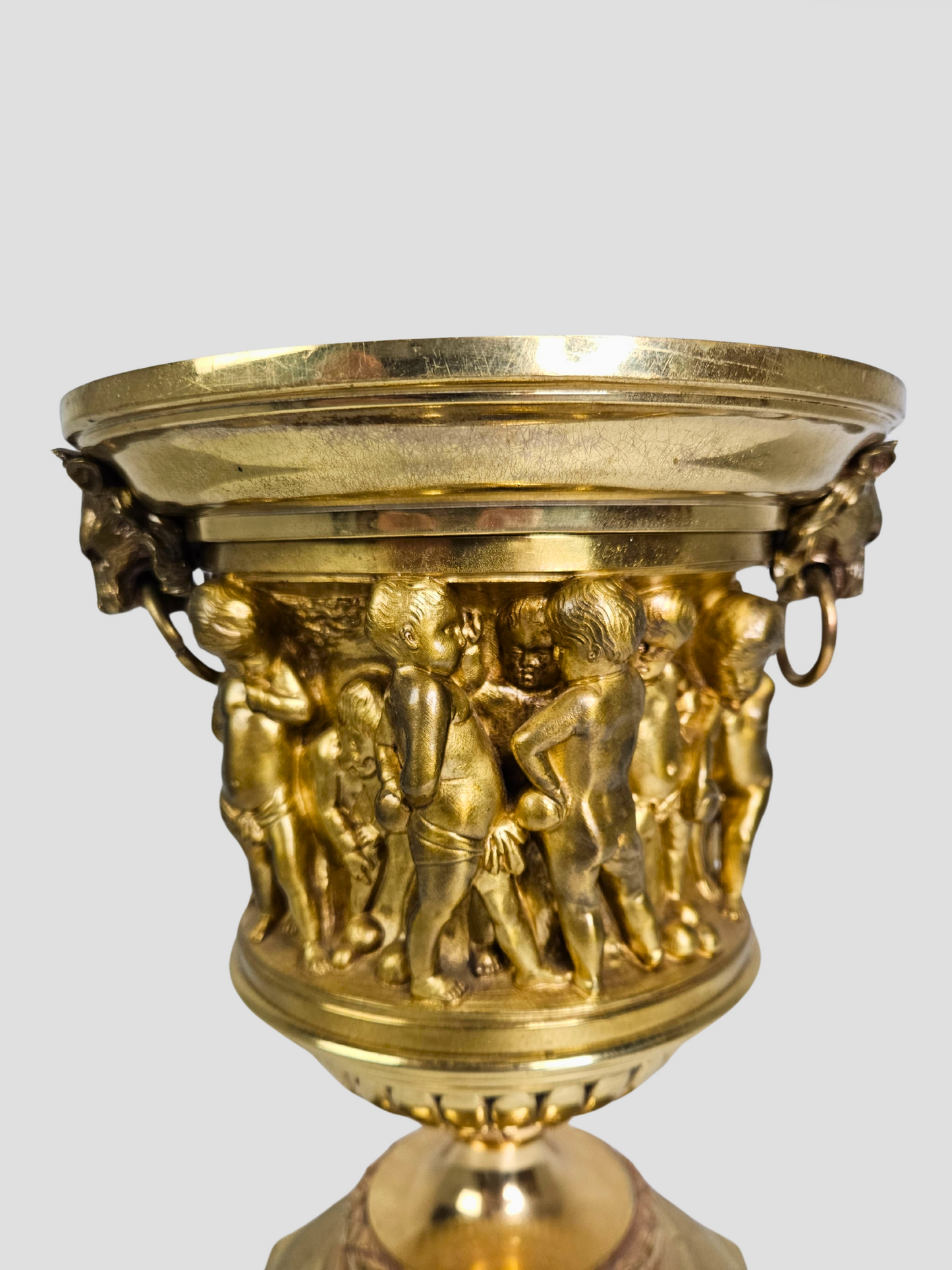 Antique Gilt Bronze Urns - Pair