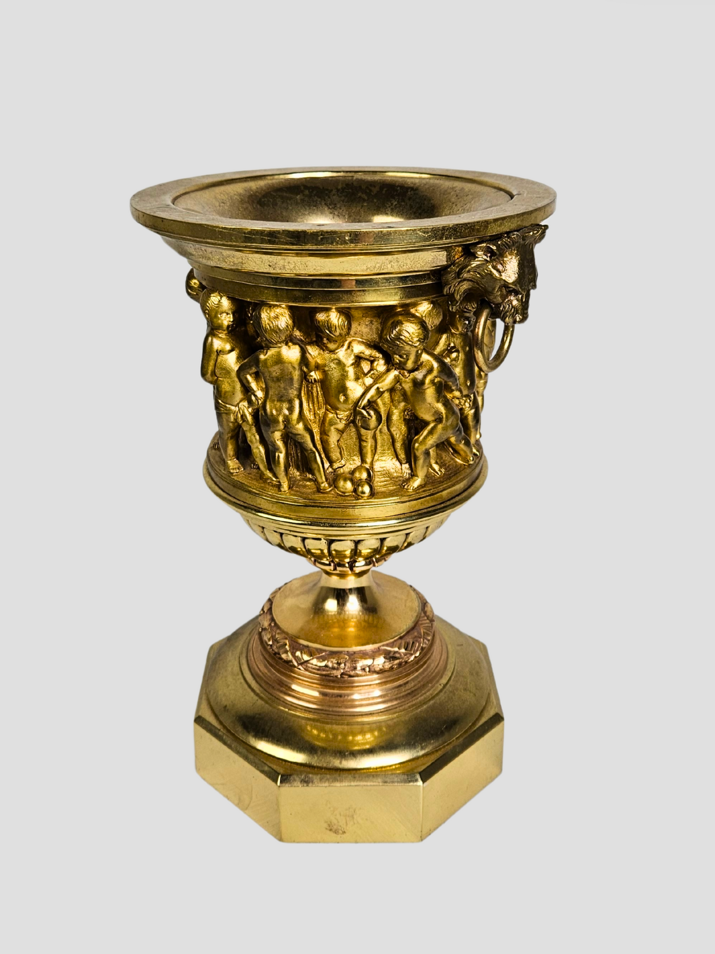 Antique Gilt Bronze Urns - Pair