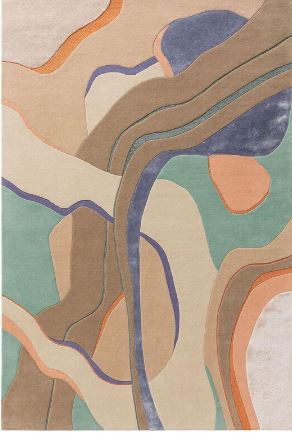 100% Wool Contemporary Amorphous Carpet