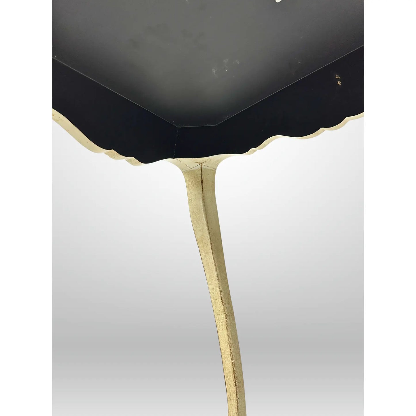 Florentine Hand Painted Gold Shell Detail Tea Table Mid-Century Hoof Foot