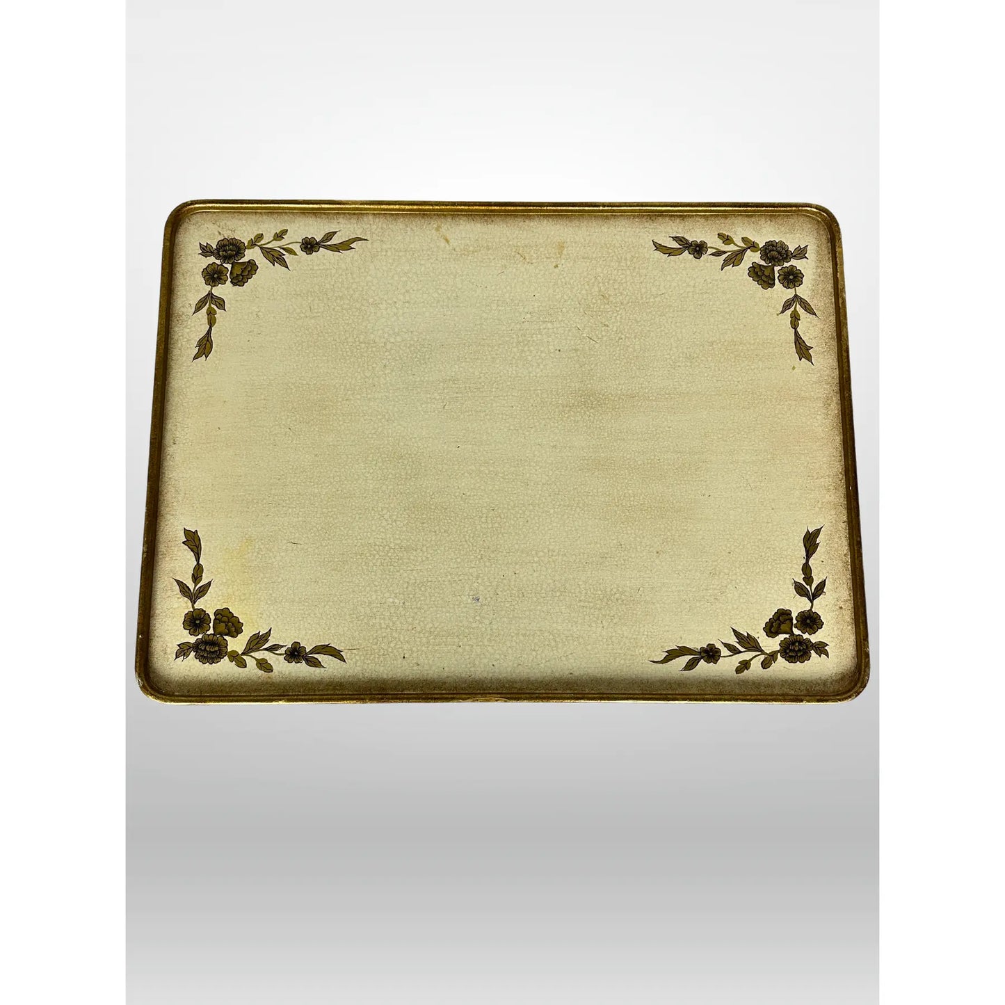 Florentine Hand Painted Gold Shell Detail Tea Table Mid-Century Hoof Foot
