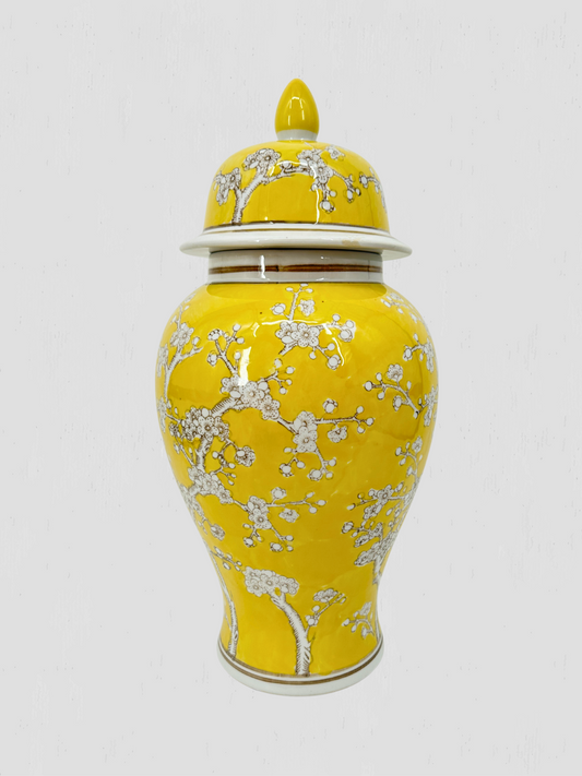 Yellow Ceramic Ginger Jar