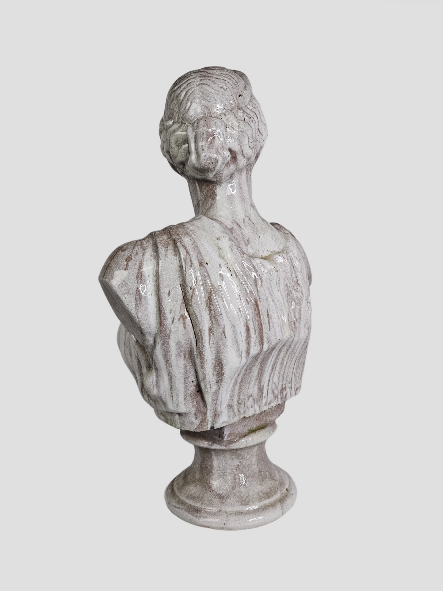 19th C. Glazed Terracotta Bust of Diana