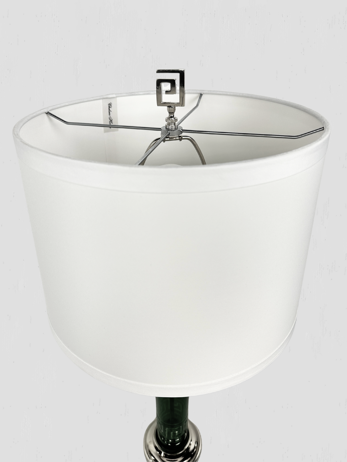 Green Glass Etched Table Lamp