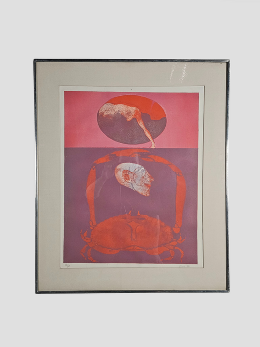 "Composition With Head and Crab" Original Lithograph, Paul Wunderlich, 38/60