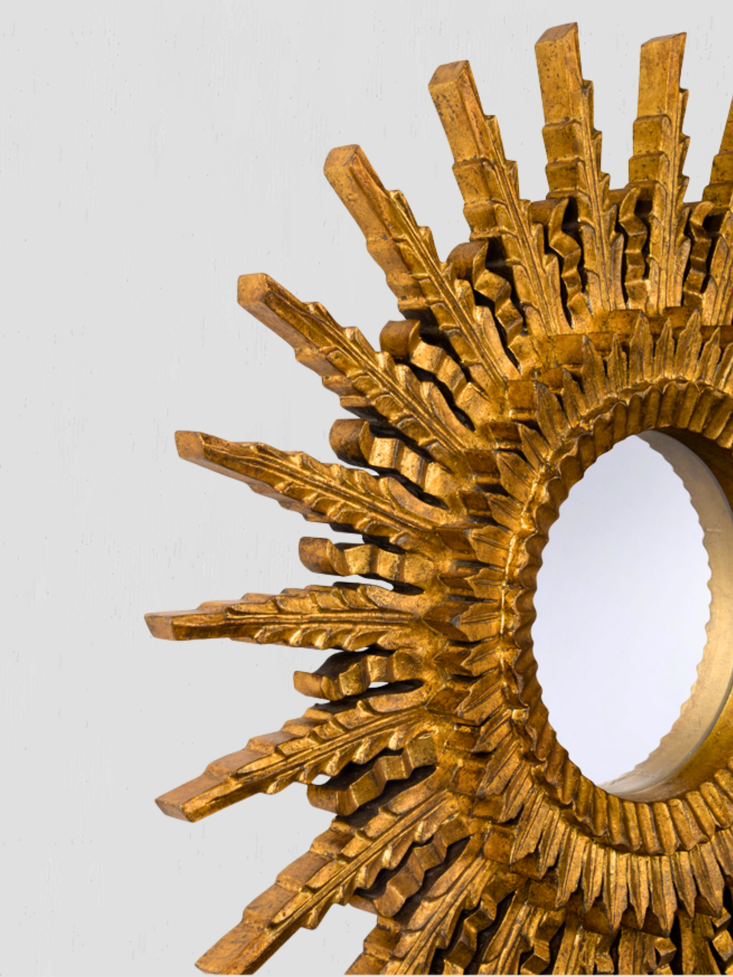 Illuminate 31" Antique Gold Sunburst Mirror