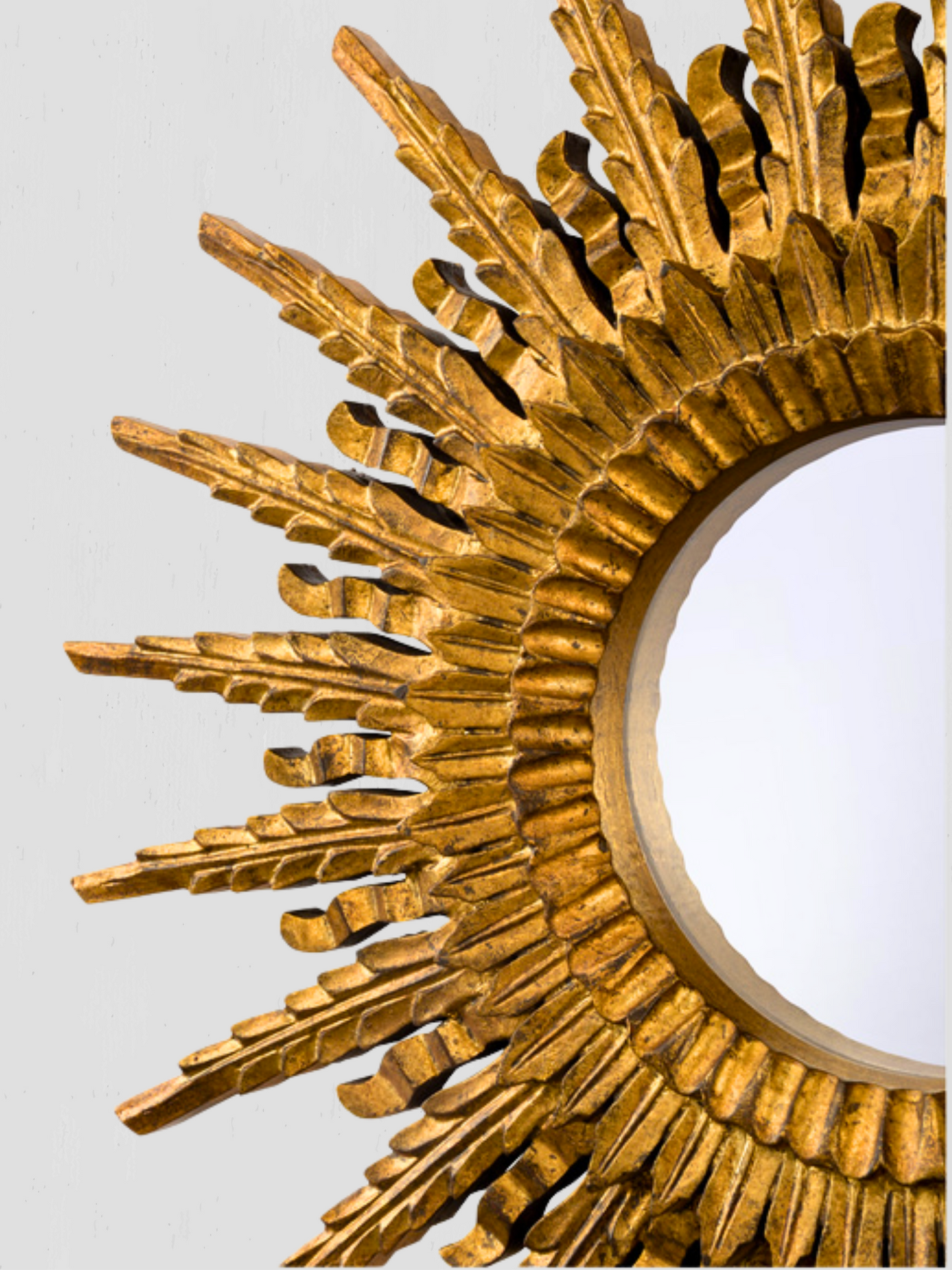 Illuminate 31" Antique Gold Sunburst Mirror