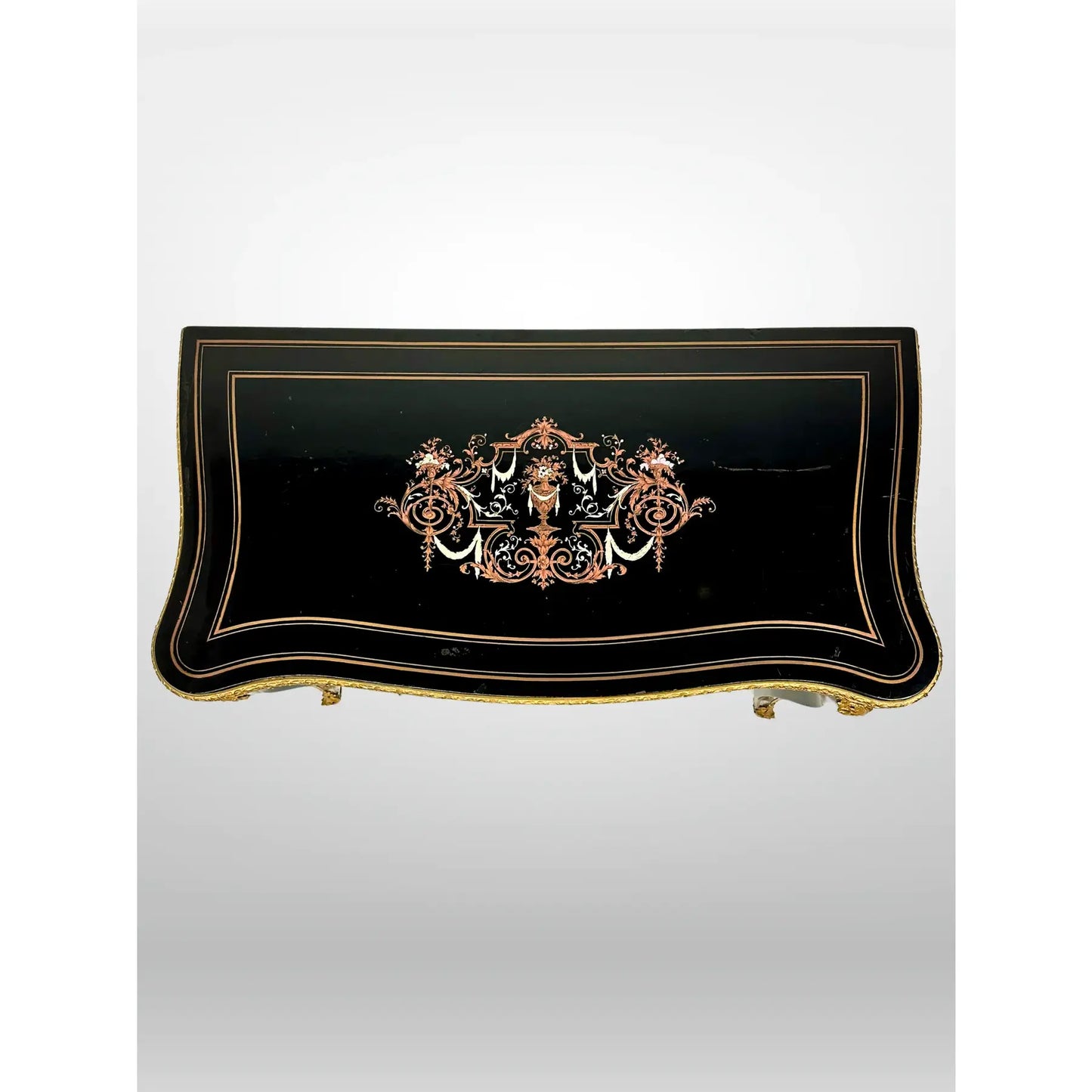 Late 19th Century Napoleon III Black Lacquer Flip Top Game Table