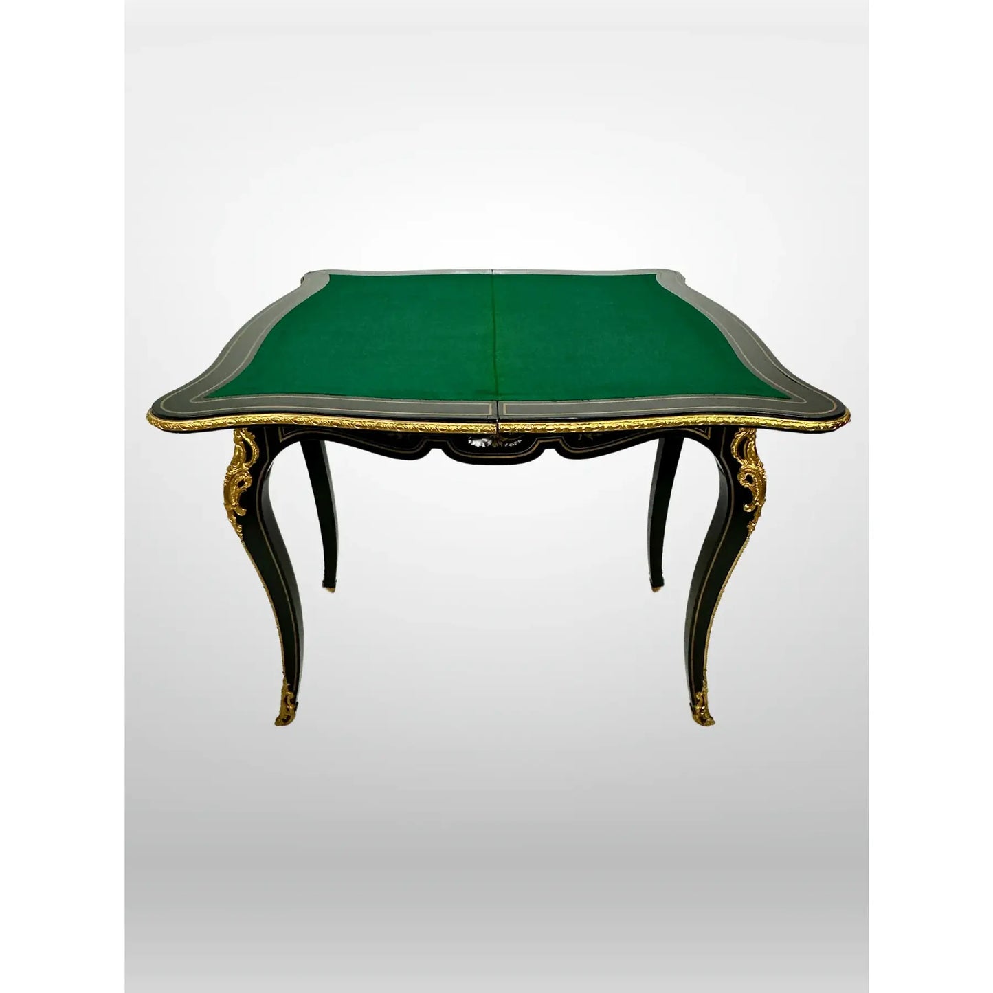 Late 19th Century Napoleon III Black Lacquer Flip Top Game Table