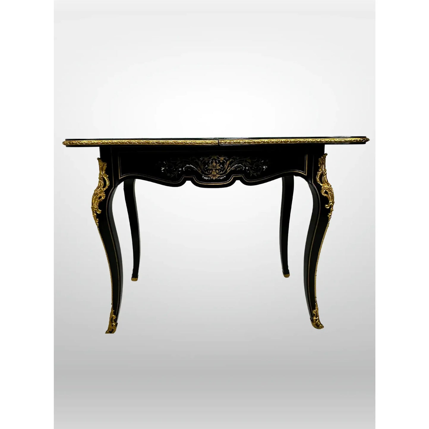 Late 19th Century Napoleon III Black Lacquer Flip Top Game Table