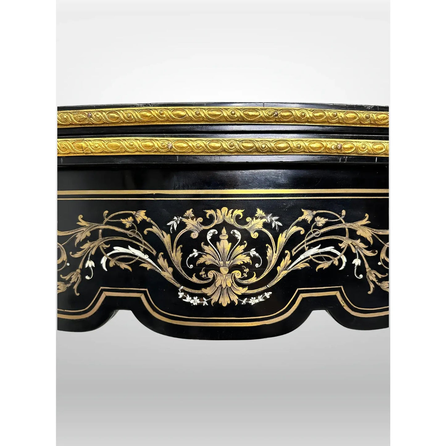 Late 19th Century Napoleon III Black Lacquer Flip Top Game Table