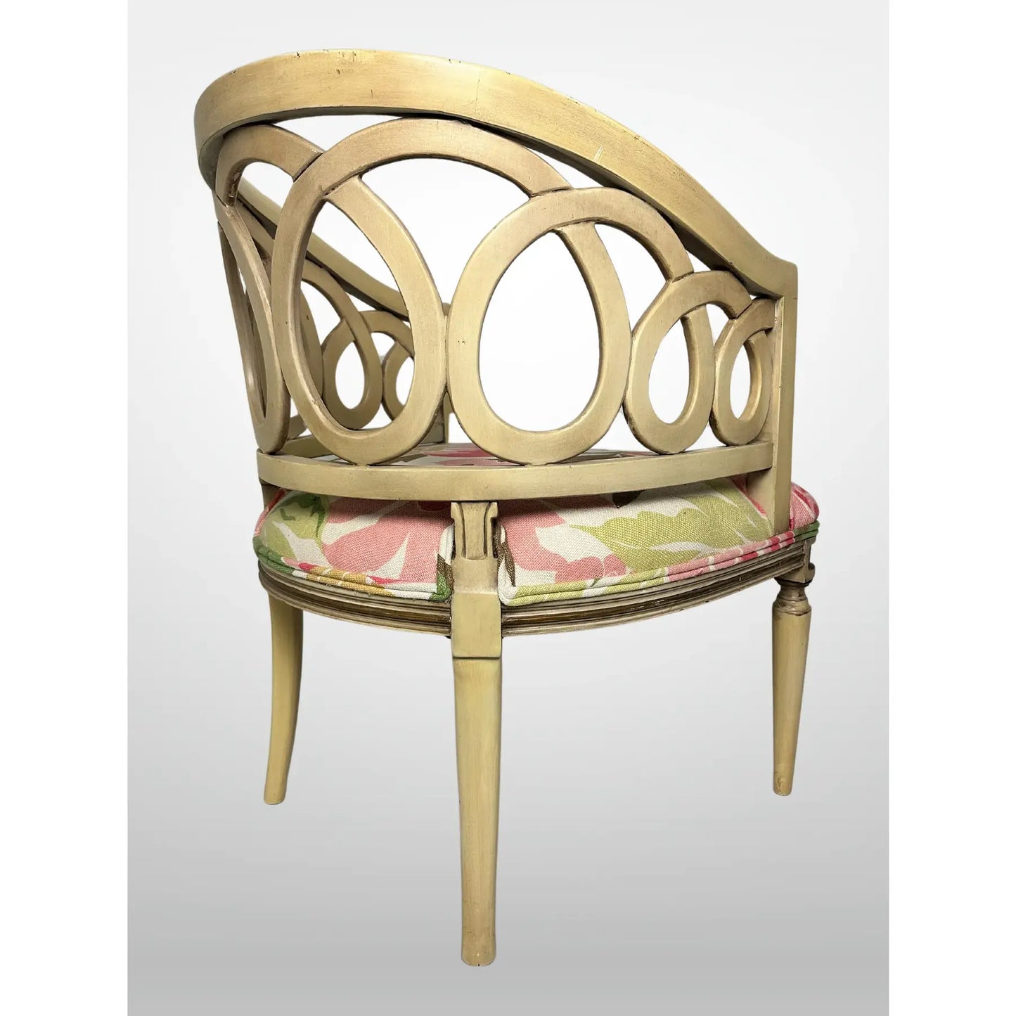 Neoclassical Style Pair of Loop Barrel Back Chairs Nina Campbell