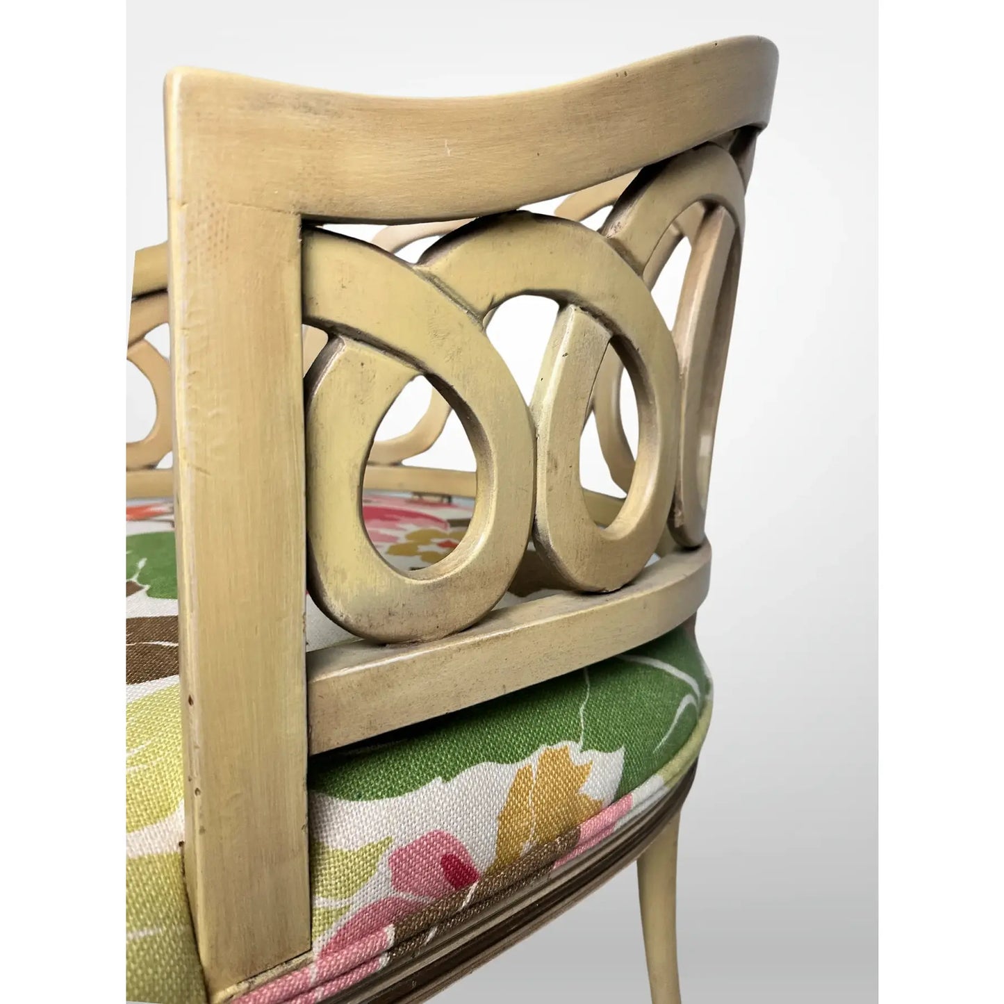Neoclassical Style Pair of Loop Barrel Back Chairs Nina Campbell