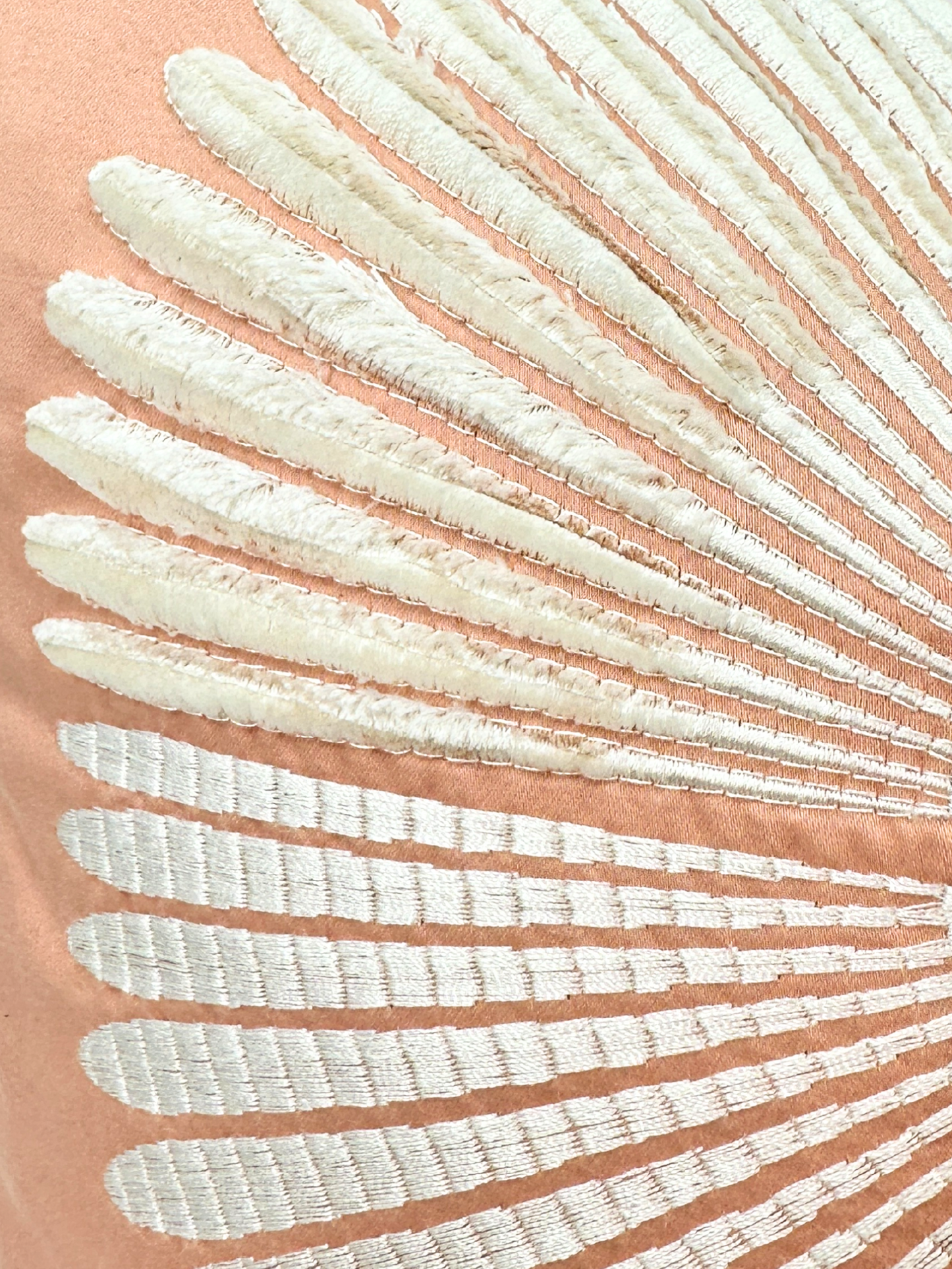 Blush Embroidered with Brush Fringe Pillow Pair