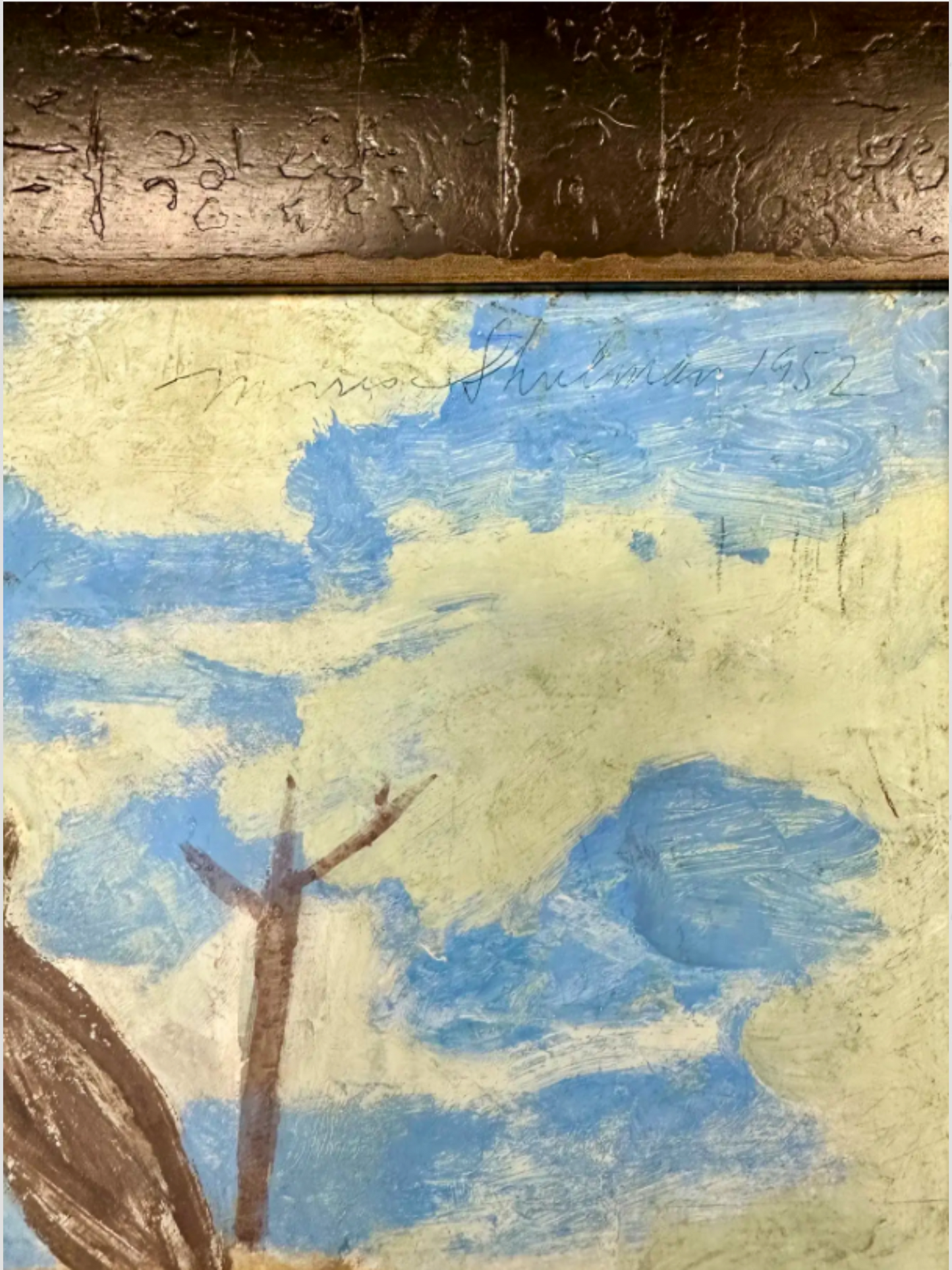 "Shorebirds in Trees" Original Painting on Paper, Morris Shulman, 1952